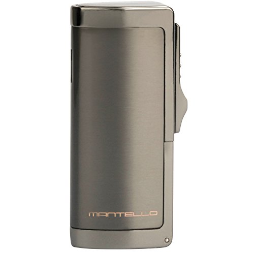 Mantello Boss Triple Jet Flame Butane Cigarette Torch Lighter with Cigar Punch Attachment