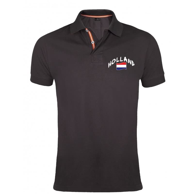 Supportershop Men's Polo Shirt Dark Grey Holland Dark Grey, Mens, 5060672806374, Dark Grey, M
