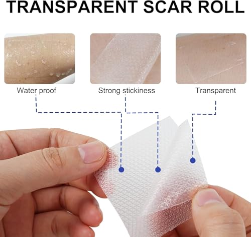 Silicone Scar Removal Sheets (1.6''x 120'', 3M), Professional Upgrade Silicone Sheet for Scars Caused by C-Section, Surgery, Burn, Acne, Stretch Marks, Works on Old & New Scars, Reusable Scar Sheets