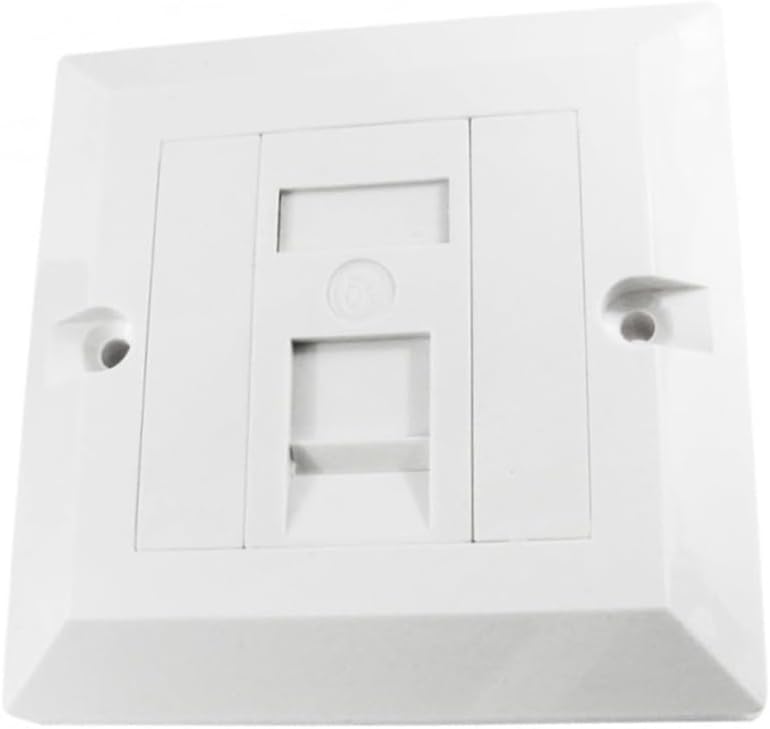 DRUT RJ45 Ethernet Cat5e Wall Plate Socket UK Spec 1 Port White for Cat6/7/8