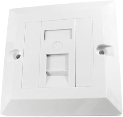 DRUT RJ45 Ethernet Cat5e Wall Plate Socket UK Spec 1 Port White for Cat6/7/8