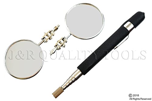 Telescoping Inspection Mirror Two 2-1/4" Mirrors 30" Retractable Handle