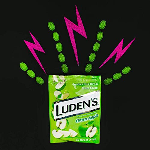 Luden's Green Apple Cough Throat Drops Pectin Lozenge/Oral Demulcent