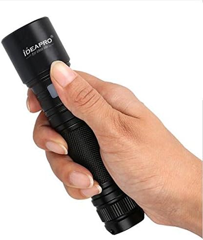 IDEAPRO Waterproof USB Rechargeable 3W 5-Mode Aluminum 300 Lumen CREE LED Flashlight Lantern Camping Torch Super Bright, 18650 Battery Included