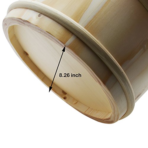 MAYMII 1 Gallon Handmade Wooden Sauna Bucket with Plastic Liner and Ladle SPA Accessory - Thumbnail 6