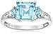 Amazon Collection Sterling Silver Blue Topaz and Created White Sapphire Ring, Size 7