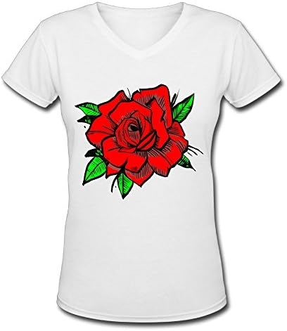 FITaway Hand Holding Red Rose Illustration Gift Design T-Shirt For Women's