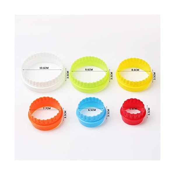kuou-6-pcs-Cookie-Cutters-Plastic-Double-Sided-PlainCrinkle-Round-Cookie-Cutters-Baking-Tools-Kitchen-Gadgets-Baking-Tools-AccessoriesRandom-Color kuou 6 pcs Cookie Cutters, Plastic Double Sided Plain/Crinkle Round Cookie Cutters Baking Tools Kitchen Gadgets Baking…