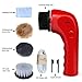 Electric Shoe Polisher Machine, MaQue Mini Handheld Electric Shoe Brush Shoe Shine with USB Interface Charging Port, Shoe Shine Kits for Leather Care (Red)
