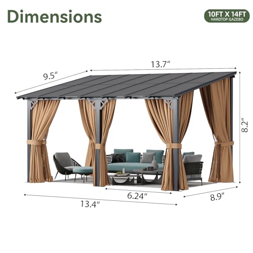 Aoxun 14x10FT Wall Mounted Pergola Review: Lean-To Gazebo with Curtains & Netting image 16