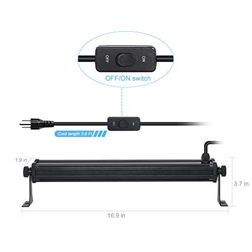 LED Wash Lights, OPPSK Stage Lights Bar with Amber 9LEDs x 3Watts ON/OFF Switch Control fit for 20x20ft Wedding Birthday Party Church Lighting, Aluminium Alloy Casing - Thumbnail 3