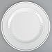 Plexware Plastic Plates, Silver Rim with Ridges, 25-7.5