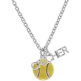 GIMMEDAT Softball Catcher Enamel Necklace Player Women Girl Fan Gift