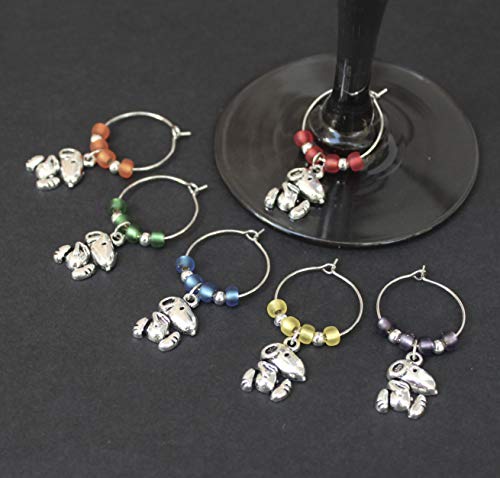 Beagle-Snoop-Dog-Wine Glass Charms-Set of 6