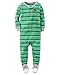 Carters Baby Boys Snug Fit Cotton Footie Pajamas (3T, Green Stripe Football)