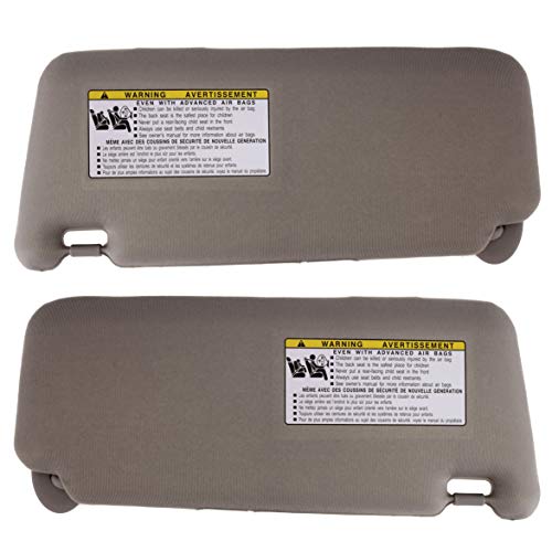 IAMAUTO 80922 New Sun Visor Left and Right Gray Pair for 2007-2011 Toyota Camry with Sunroof and Vanity Light in Ceiling (Set of Driver and Passenger Side Visors)