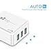 EC Technology 4A 3 port 20W USB Wall Charger with Auto IC (Foldable Plug) Adapter for iPhone 7/6s/6/ 6 Plus, iPad Air 2/Pro, Galaxy S7/S7 Edge/S6/S6 Edge and More-White