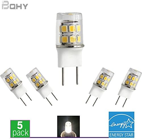 Bqhy G8 T4 Bi-Pin Bulb LED G8 4500k Natural White JCD 110v Xenon Halogen 25w Replacement.5w Light Bulbs Pin Base LED Halogen Xenon Replacement Puck Light Bi pin Under-Counter Lights Microwave