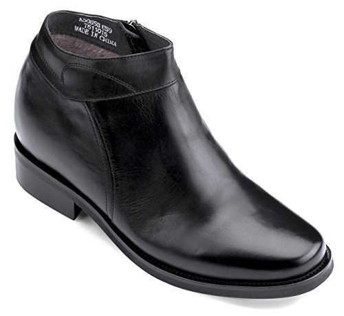 CALDEN - K50658-3.2 Inches Taller - Height Increasing Elevator Shoes (Black Dress Boots) (11.5 D(M) US)