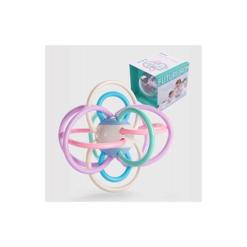 Newborn Baby Rattle and Teether Ball, Perfect for Teething, Sensory, and Fine Motor Skill Development, Suitable for…