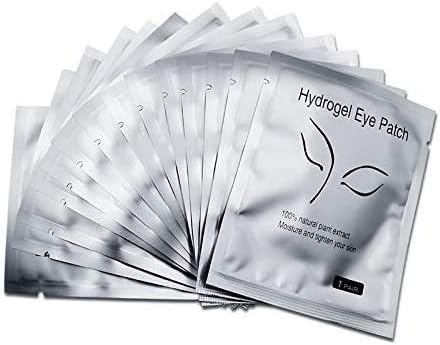 Exeton, Eyelash Gel Pads, 50 works, Lint Free Under Eye Gel Pads Eye Patches for Eye Lash Extensions Saloons, Individual (Silver Fox)