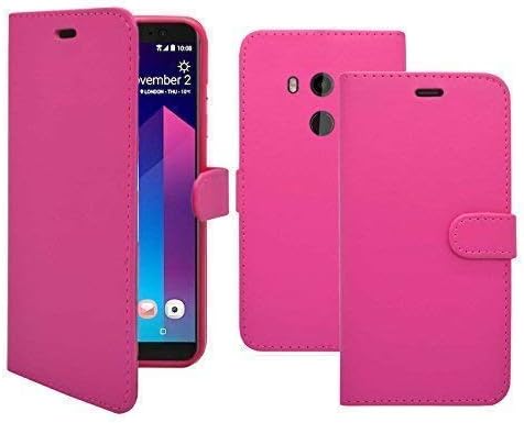 Mobile Phone Case Cover Compatible For HTC U11 Plus Wallet Flip Stand Card Slot PU Leather Magnetic Closure Case Cover In Pink