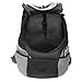 Mogoko Cat Dog Backpack Carrier, Puppy Pet Front Pack with Breathable Head Out Design and Double Mesh Padded Shoulder for Outdoor Travel Hiking (L, Black)