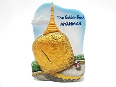 THE GLODDEN ROCK MYANMAR 3d Fridge Magnet Landmark Souvenir Ceramic Resin Gifts
