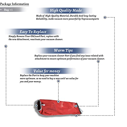 Red Vacuum Cleaner Outer Cloth Bag Fits Eureka, Sanitaire, Kent, Advance, NSS, photo 5