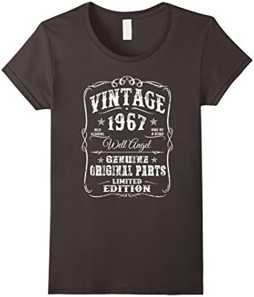 Womens 1967 T-Shirt 50th Birthday Gifts 50 Year Old B-day Vintage Large Asphalt