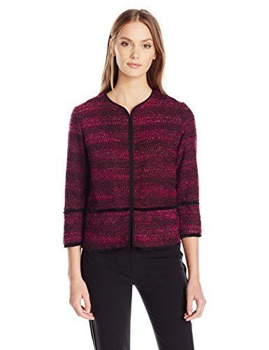 T Tahari Women's Nalia Jacket, Black/Red, L