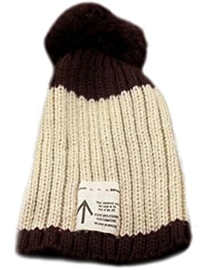 Children Cute Pompon Splicing Knitted Hat Winter Warm Beanie Hat