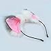 Ears Headband Cat Fox Kitten Fur Ears Hair Bands Anime Party Costume Kitty Cosplay Headband for Halloween Christmas or Kitten Theme Party Costume (Gray and White)