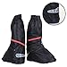      Waterproof Boot Covers size Men 6-6.5 Women 7-8 with for Cycling Bike Motorcycle Riding with Sturdy Zipper Elastic Bands Reflective Heels and Red Line - Black