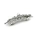 Women Hair Barrette Something Blue Wedding Crystal Simulated Pearl Romancing Heart Rhinestone Small, 2.5in