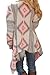 Myobe Womens Aztec Print Drape Open Front Drape Boyfriend Cardigan Sweaters, Pink red, XL