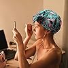 2 Pieces Shower Caps Waterproof Bowknot Bathing Caps Reusable Shower Hats Multi-functional Shower Hair Caps for Women…