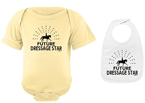 Toddler Clothes Future Dressage Star Banana Bodysuit and White Bib Bundle 12 Months