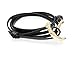 VIRGINSTONE Golden Plated Anchor Bracelets on Colorful Leather (Black)