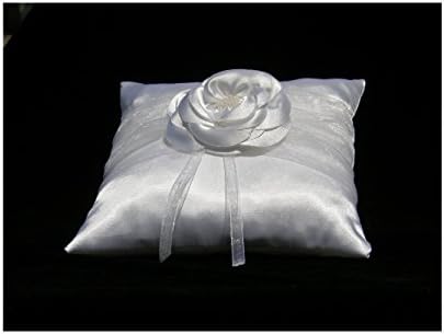 RING CUSHION WHITE SATIN FLOWER
