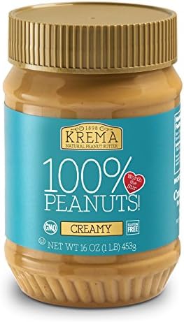 Krema Natural Creamy Peanut Butter, Pack of 12