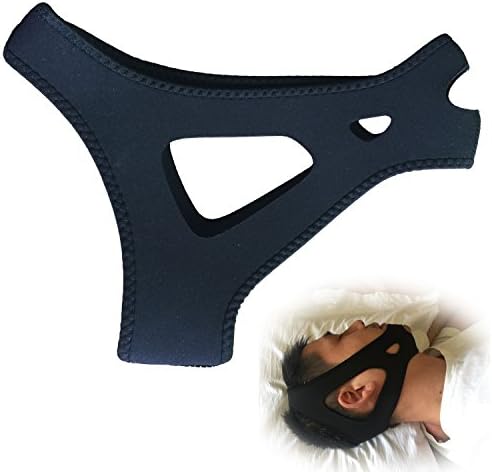 Anti Snoring Chin Strap Adjustable Stop Snoring Solutions by DEEP CARE Snoring Relief Devices,Snore Stopper Chin Strap,Mouth Breathers and Effective Sleep Aid Devices for Men and Women (Black)