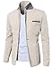H2H Mens Fashionable Slim Fit Single Button Linen Blazer Jacket Beige US M/Asia L (CMOBL01)