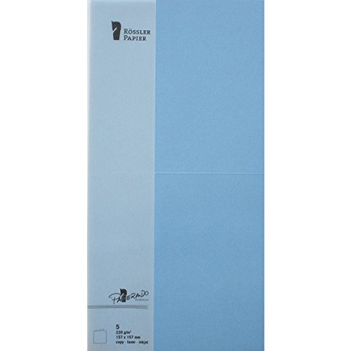 Paperado 157 x 157 mm Square Folded Card - Wedgwood (Pack of 5)