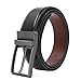 Men's Genuine Leather Dress Belt Reversible with Single Prong Rotated Buckle Gift Box