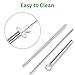 Reusable Metal Straws, Portable Stainless Steel Straw with Key-chain Case, Collapsible Telescopic Drinking Straws for Travel, Black