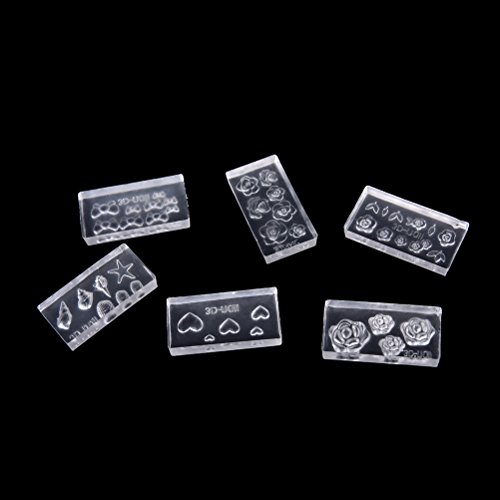 6 Style 3D Silicone Nail Art Decortive Acrylic Cabochon Design Mold by Team-Management