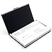 Rerii Business Card Holder Leather Surface Stainless Steel Business Card Case Name Card Holder (Embossing - Black)