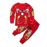 Sidney Boys Ironman Pjs Pants 2 Piece Pajama Set,Size 2-7Yrs (Red, 4t)