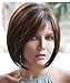 MILISI Short Bob Wig for White Women Mixed Dark Brown Heat Resistant Synthetic Hair Wig with Bangs + 1 Wig Cap